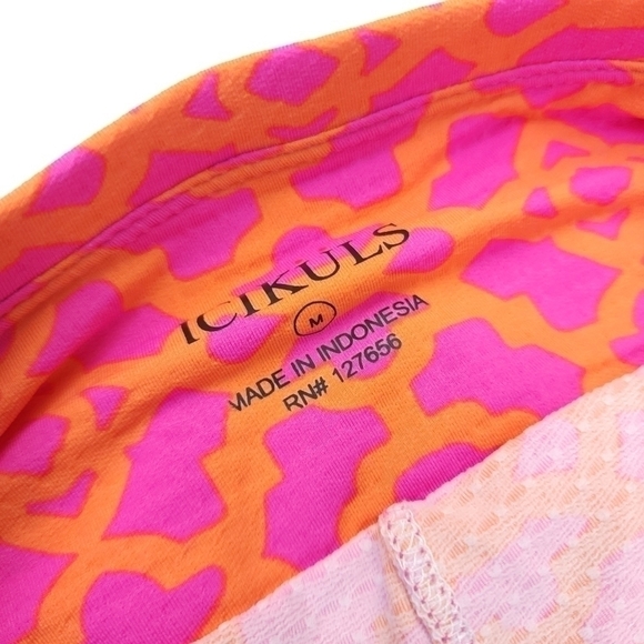 ❣️New ICIKÜLS Lattice Pink/ Orange Flip Skorts Size Med - Picture 2 of 13